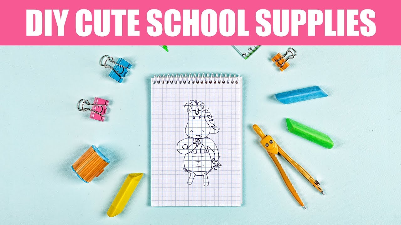 DIY CUTE SCHOOL SUPPLIES  -  Unicorns, Flamingos And Bright Donuts! | A+ hacks