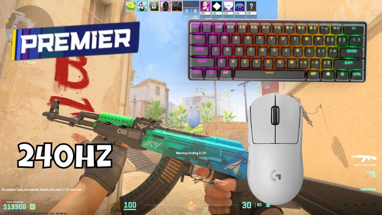 SteelSeries Apex Pro Mini😴Counter Strike 2 Premier Gameplay 🏆Satisfying Keyboard | 240 FPS 4K