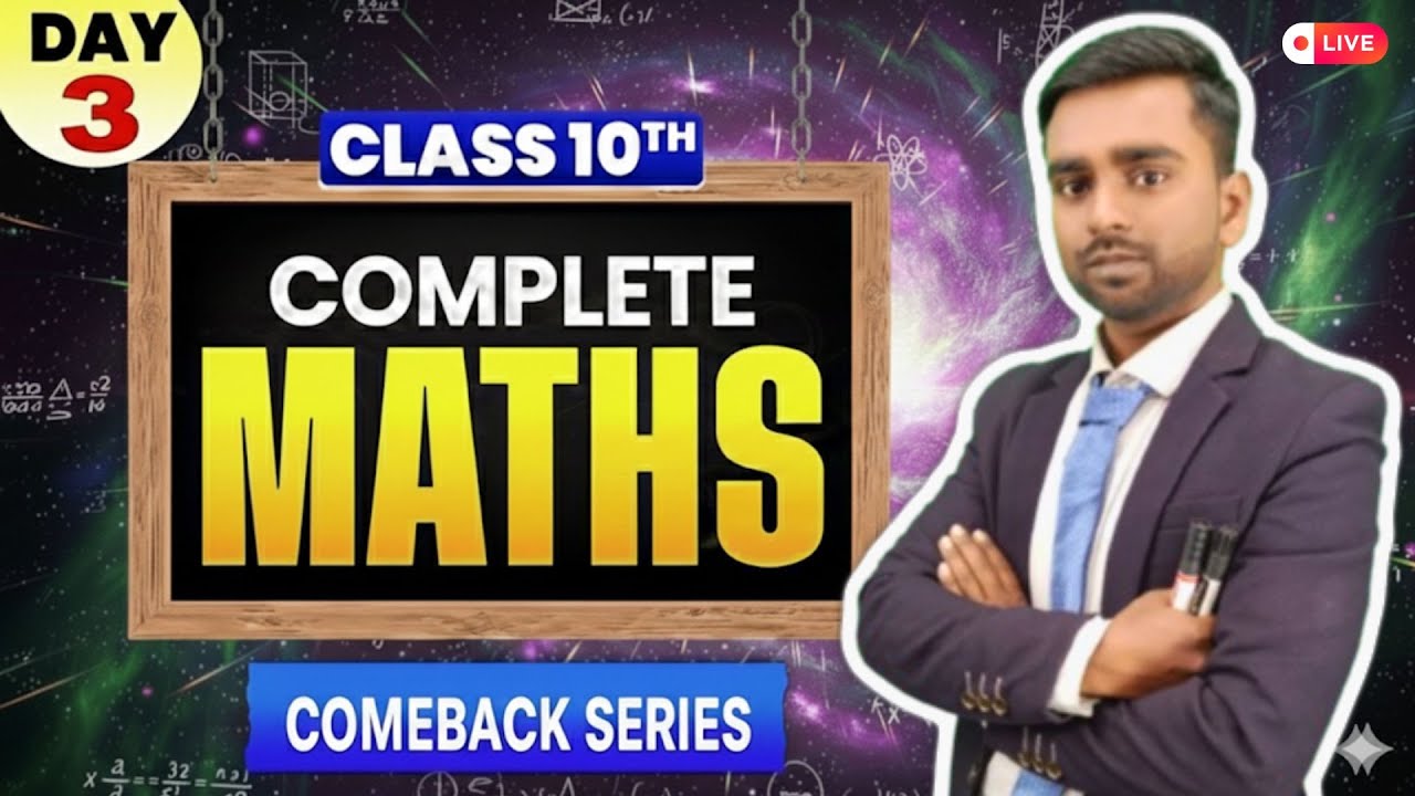 Complete Class 10 Maths ONE SHOT 🔥day 3 | Full Syllabus | LIVE Marathon for Boards #maths
