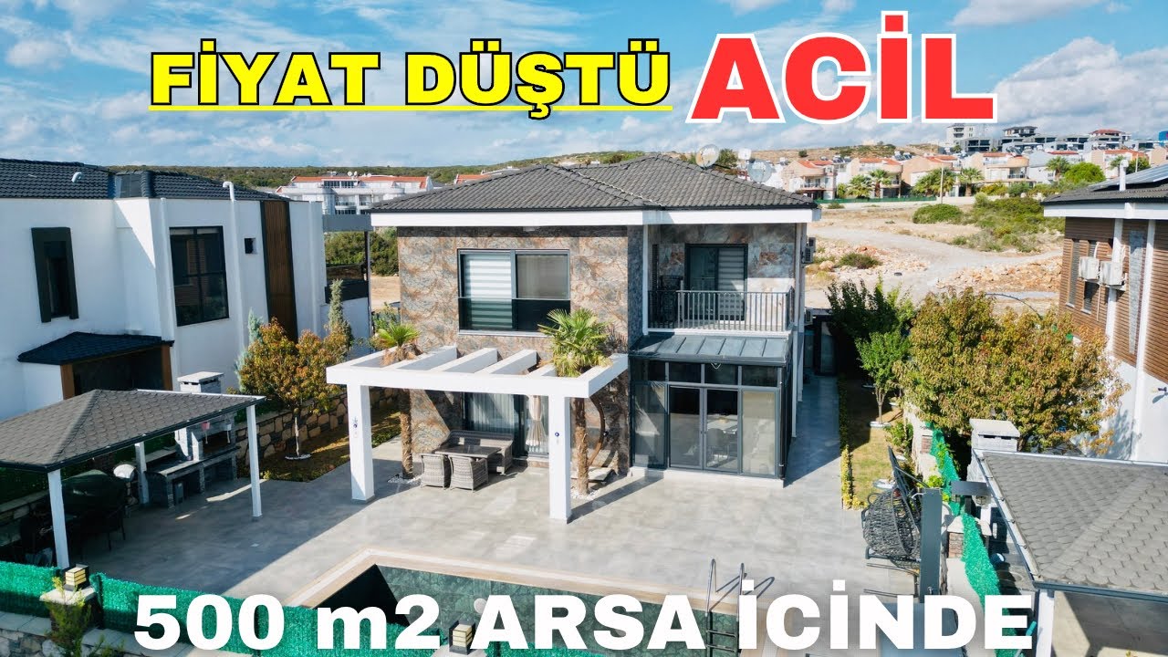 ‼️SATILDI‼️ Fiyat Düştü Acil Satılık Harika Villa 5 Odalı Kış Bahçeli Didim Merkezde E-922