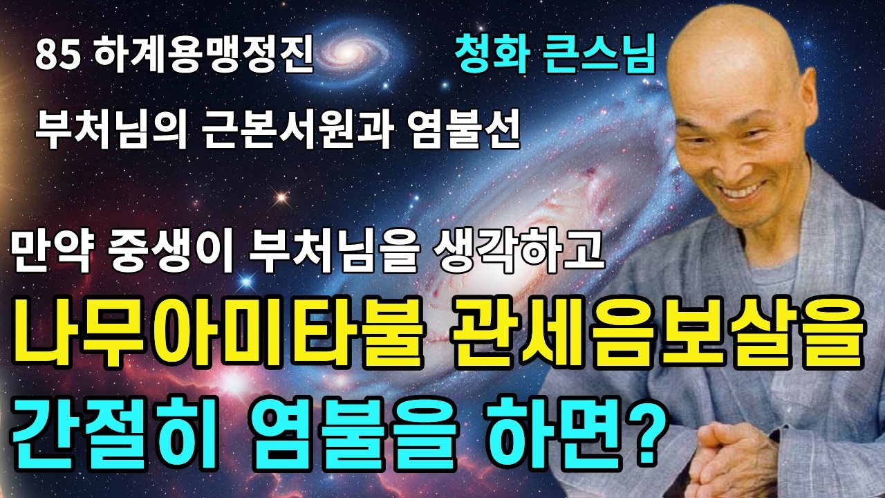 만약 중생이 부처님을 생각하고 나무아미타블 관세음보살 염불공부를 하면 현생과 내생에 결정코 부처님을 뵈옵니다 | 부처님의 근본서원과 염불선 |청화스님 법문