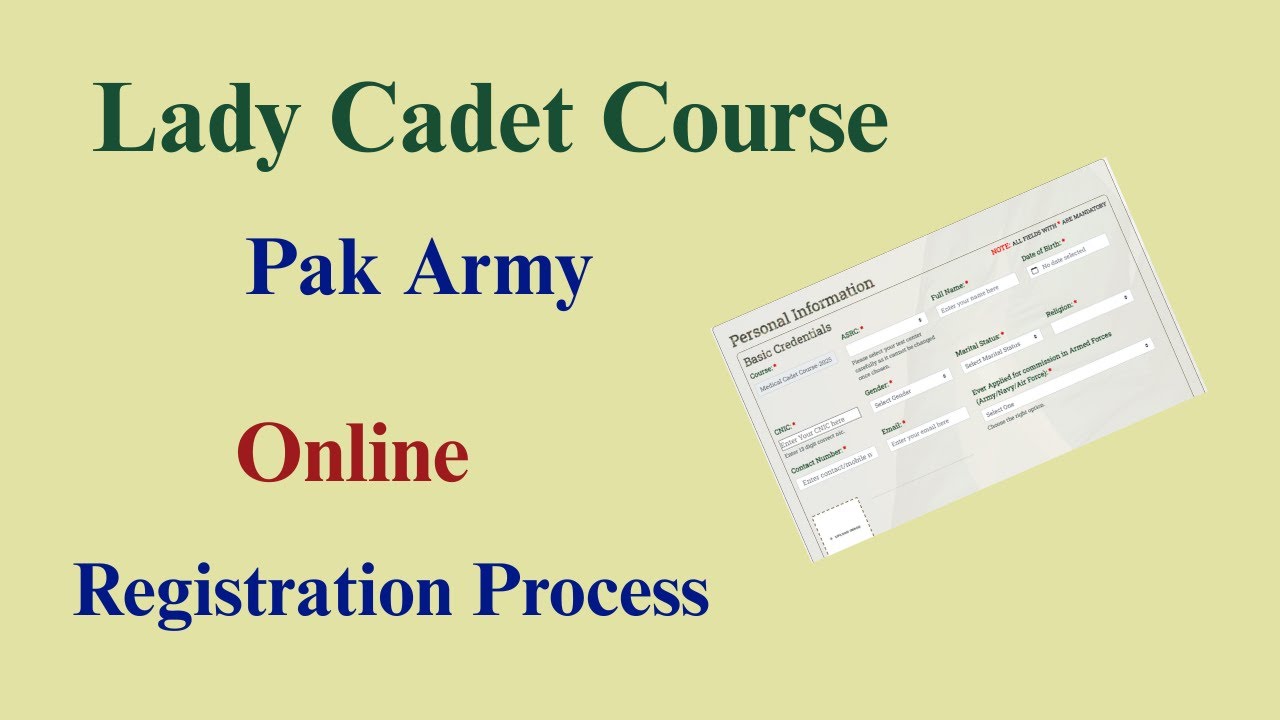 Lady Cadet Course Online Registration Process | How to Apply For Lady Cadet Course LCC