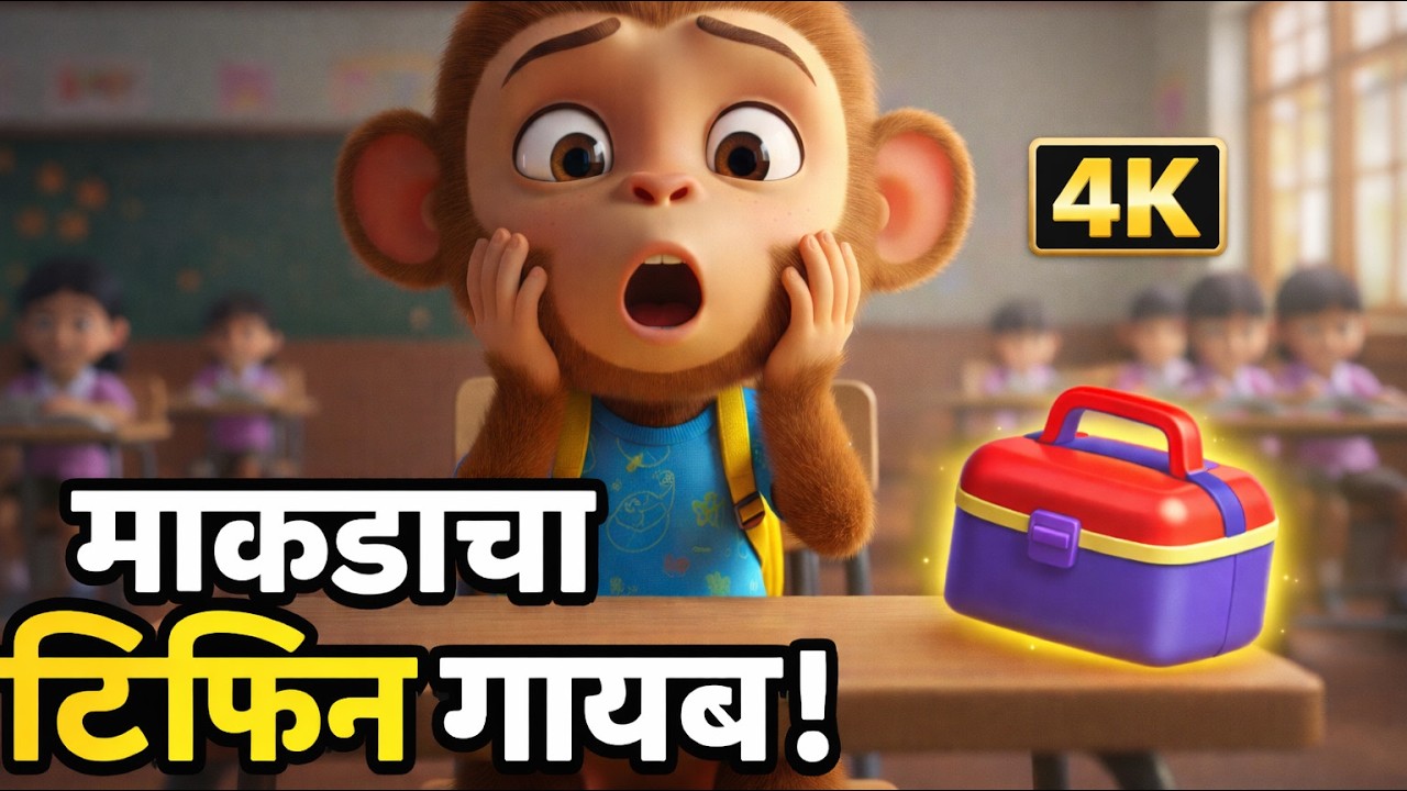 माकडाचा टिफिन गायब | Makdacha Tiffin Gayab | Marathi Nursery Rhyme | Kids song | Popular Rhyme| Piku