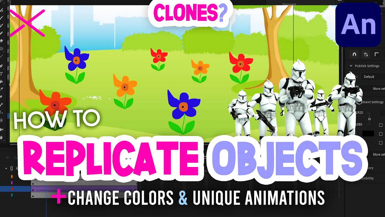 Как копировать объекты в Adobe Animate CC | Дублирование символов