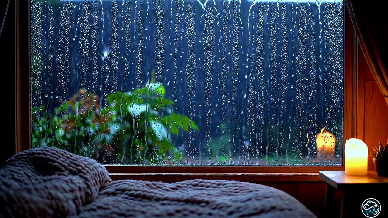 Cozy Night Rain Sounds Outside Window 🌧️ Deep Sleep & Relaxing Rain Ambience | Calm Sleep Music