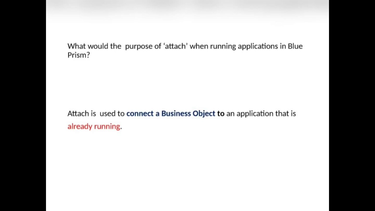 RPA-BLUEPRISM -Q & A- ATTACH ,DETACH  AND INTERNAL EXCEPTION