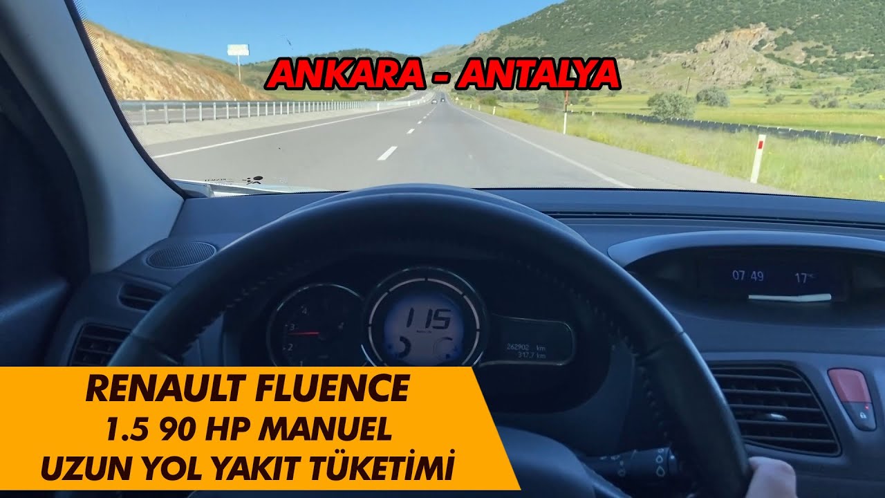 Renault Fluence 1.5 Dci Manuel uzun yol yakıt tüketimi.