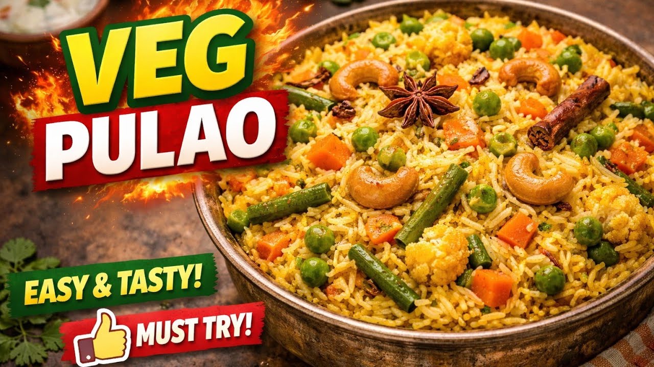 Sabse Easy Veg Pulao Recipe 🍚 | Ek Baar Banao Baar Baar Khaoge quick lunch idea|#veg pulao #food