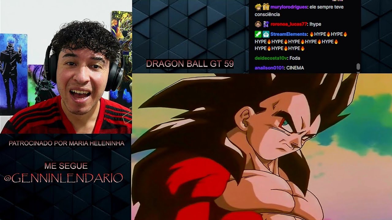 Genninlendário reagindo ao Vegeta ssj4 pela primeira vez Dragon Ball GT Episódio 59
