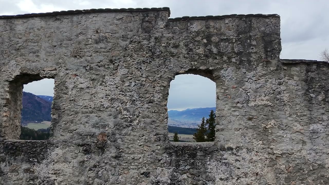 Flying Over Hohenwang Castle Ruins - Burgruine Hohenwang - 4K - Cinematic DJI Neo Drone Video