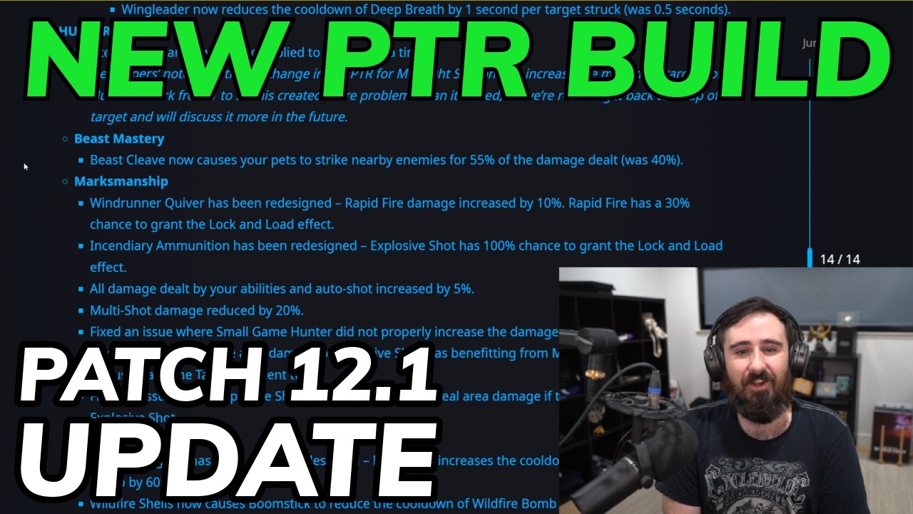 Больше изменений на PTR: откат &laquo;Метки охотника&raquo;, усиление разбойника и многое другое