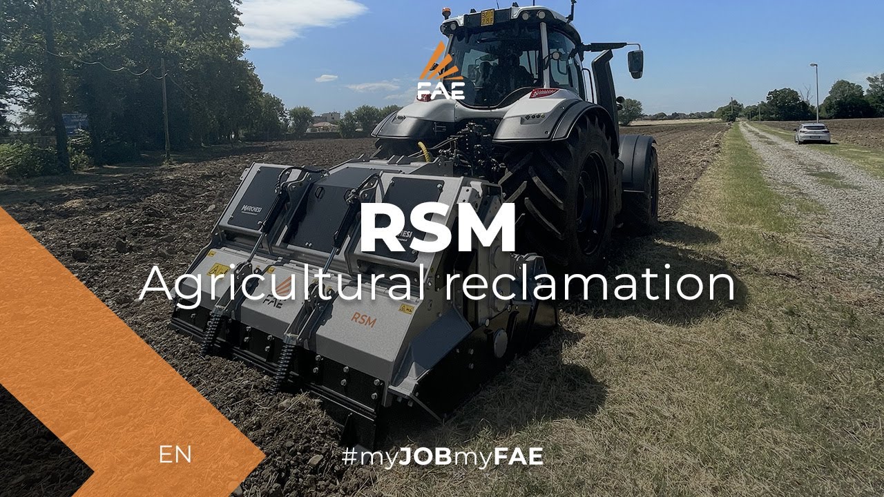 The FAE stone crusher for difficult tasks at work with a Valtra tractor