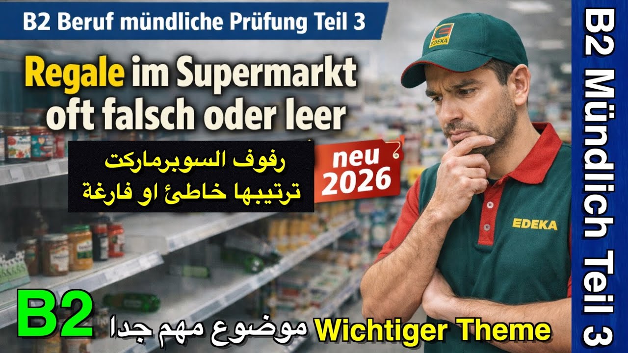 B2 Beruf Deutsch | Mündliche Prüfung Teil 3 🔥 Regale im Supermarkt oft falsch oder leer( مترجم 2026)