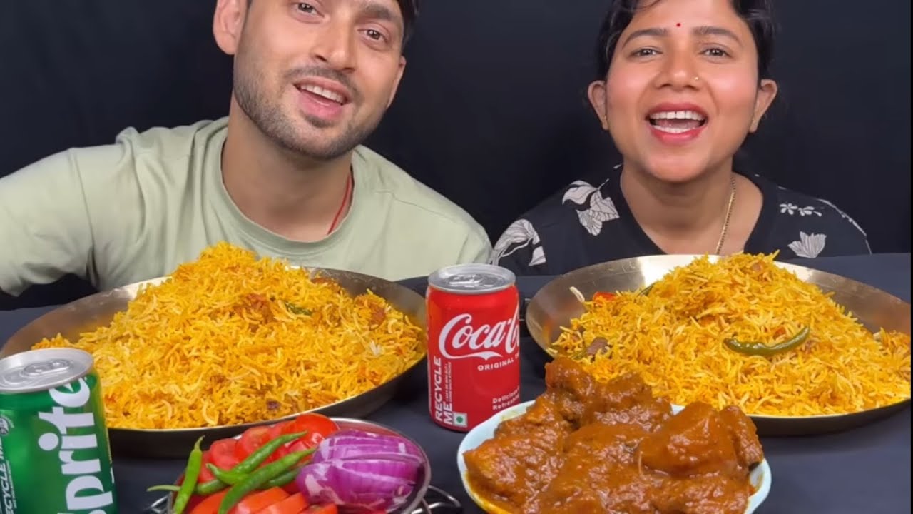 Eating Chicken Tikka Biriyani ,Chicken Kosa,Salad #viral #viralvideo #food #foodie #asmr #indianfood