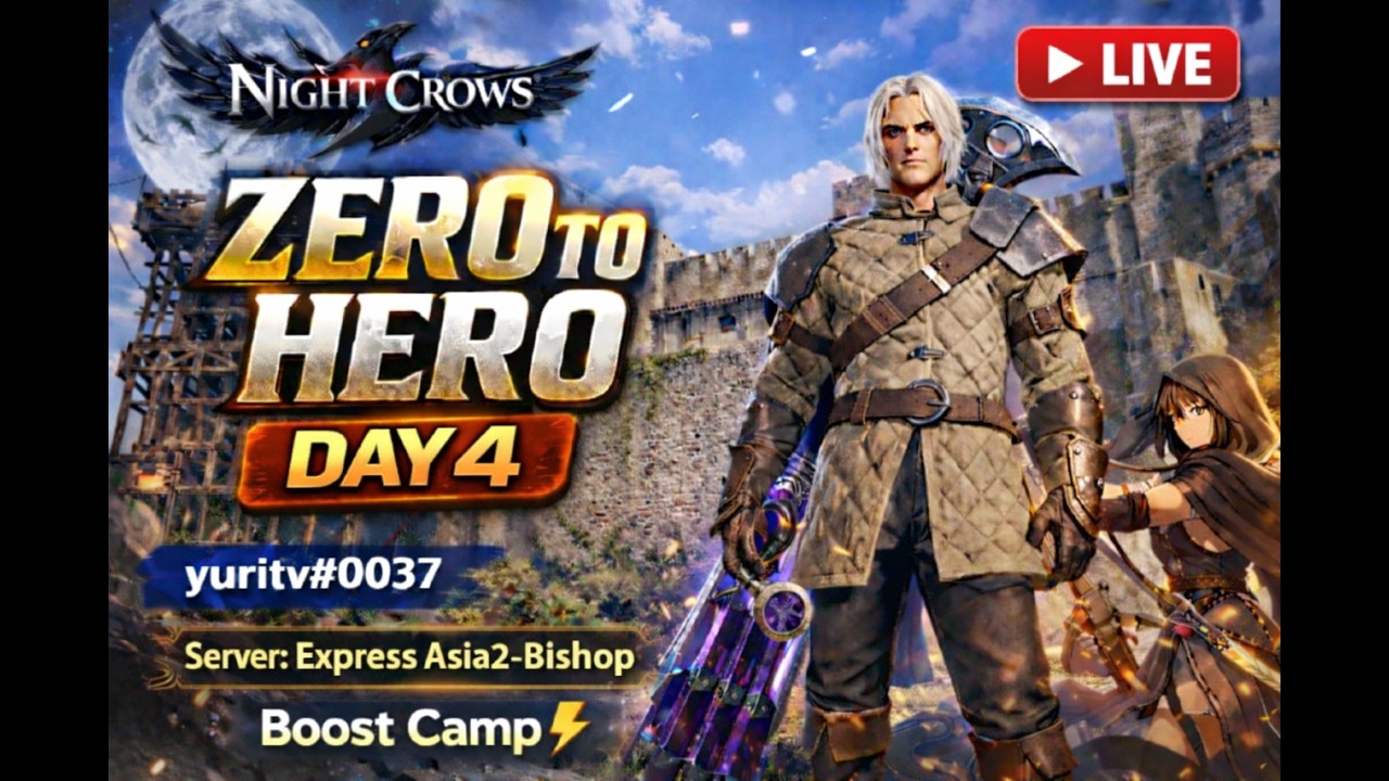 🔴LIVE:Night Crows Guild Battle and Boost Camp Day 4 'ZERO TO HERO'~!