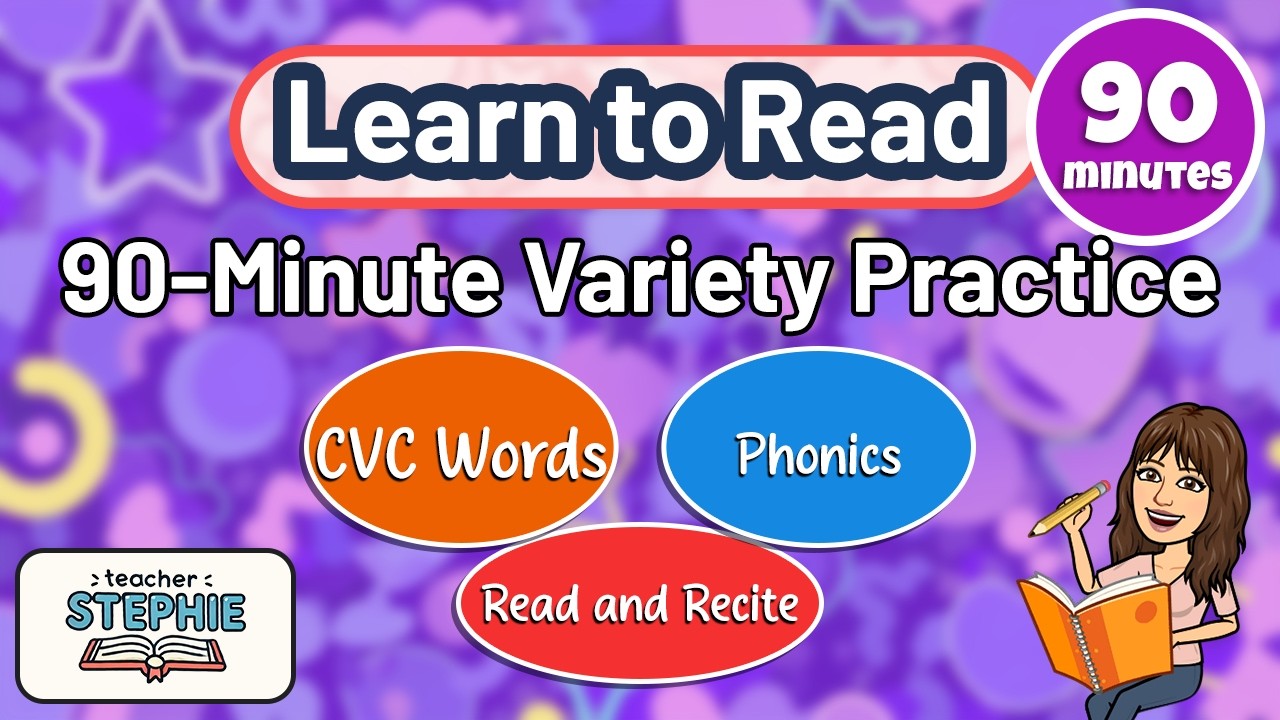 90-Minute Reading Variety Compilation #3 | Phonics + Dolch & Fry Sight Words | K–1
