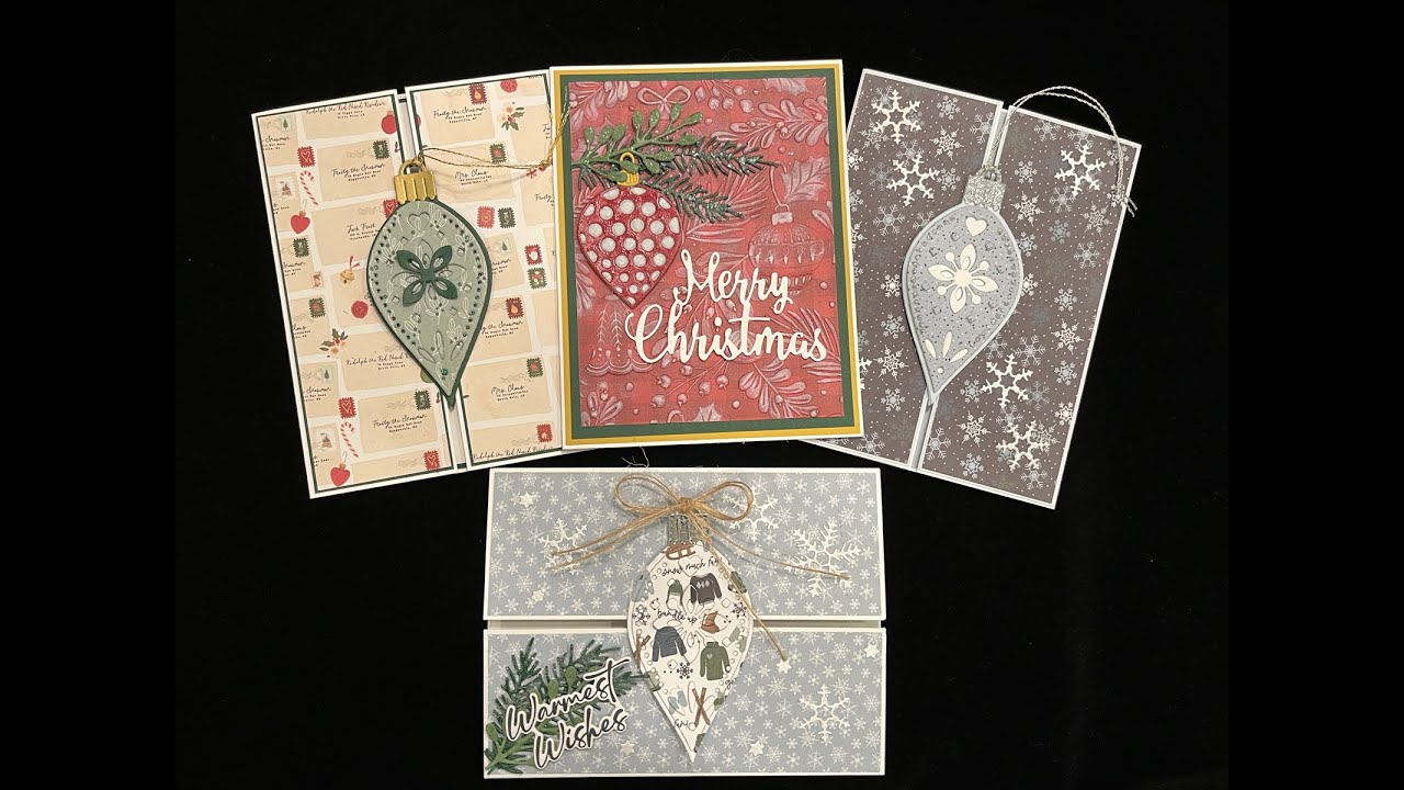 Eclipse Ornaments Slide & Lock Gate Fold Cards