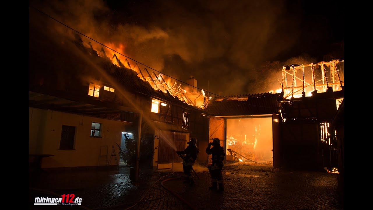 Großbrand zerstörte Dreiseitenhof in Tonndorf im Weimarer Land