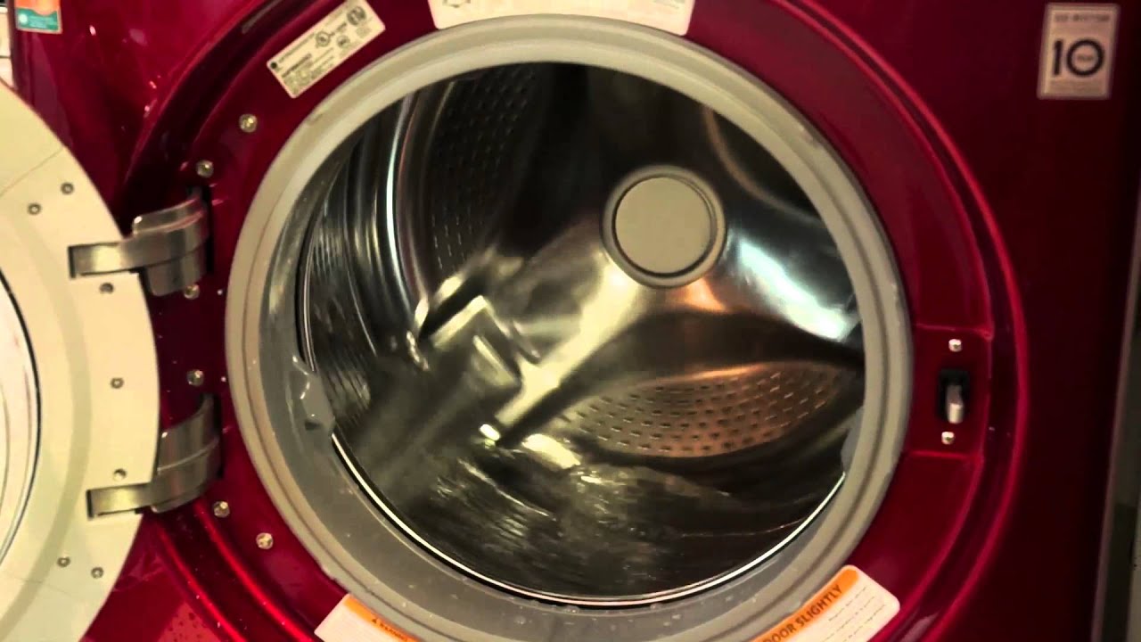 LG Turbo Steam Machine in Cherry Red - Door Open