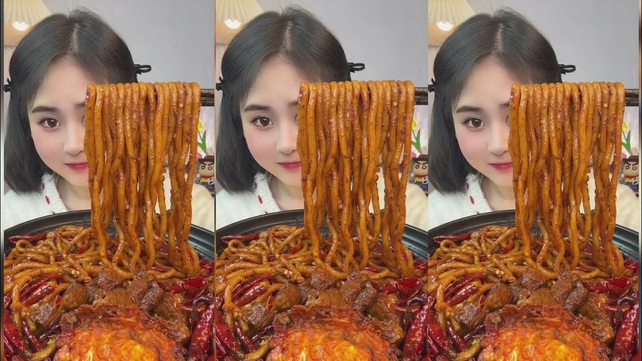 Yummy #30 , Chinese mukbang, Spicy Noodles huge feast! 🍜 & Dumpling Soup 🍲🍝