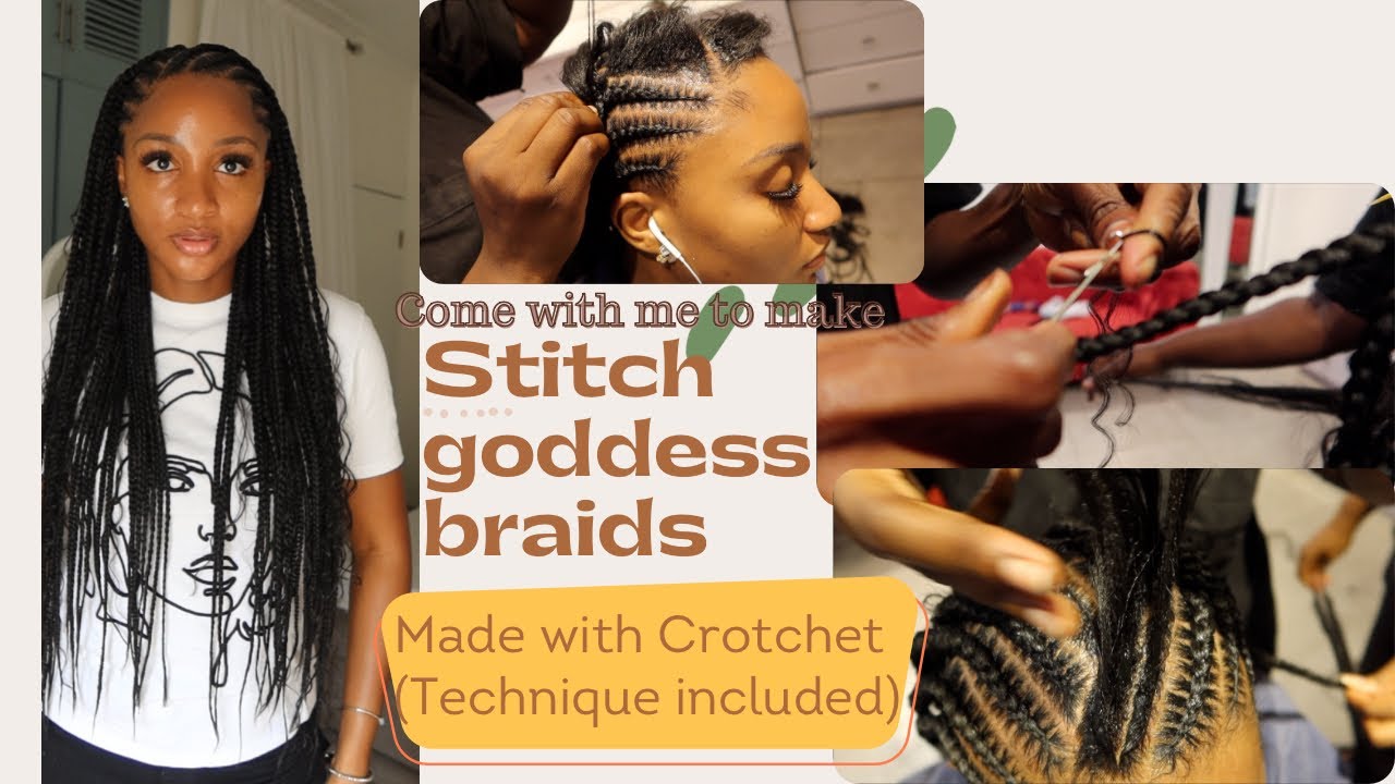 Come with me to the salon to make stitch  crotchet infused goddess braids.