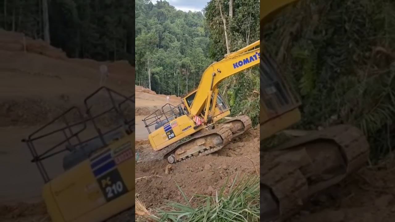 How the excavator climbs steep slopes
