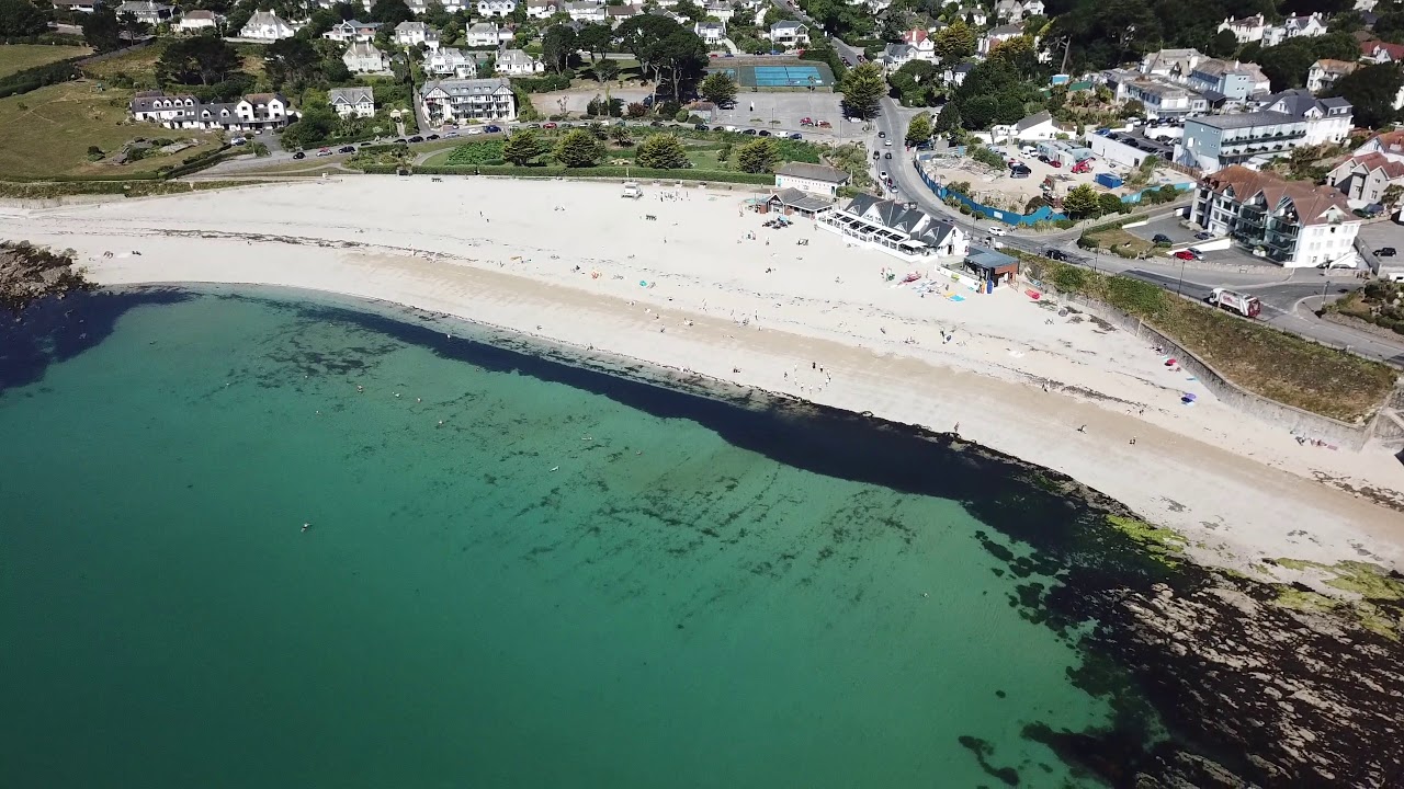 Gylly Beach, Falmouth. July 2018, 4k. Tropical