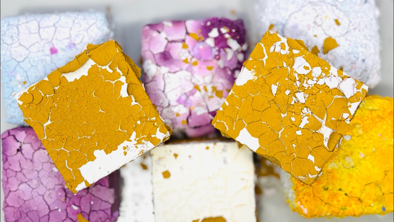 Flaky Pasted and dyed Soft Gym Chalk Blocks | Oddly Satisfying