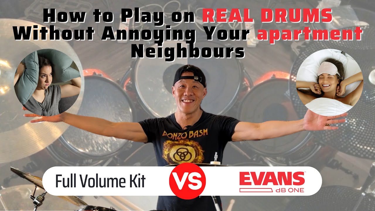 Evans dB One vs Full Drum Kit - How to play drums in your apartment without annoying the neighbours.