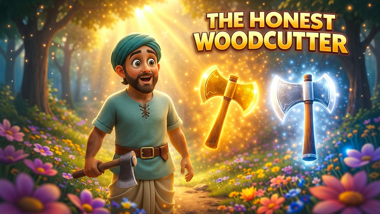 The Honest Woodcutter and the Three Axes 🌳🪓 | English Moral Stories | Bedtime Stories For Kids