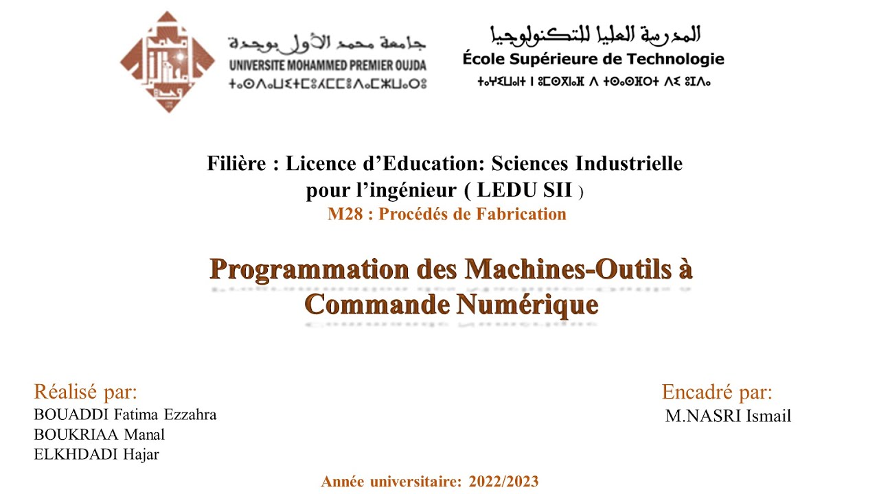 Programmation des (M.O.C.N)