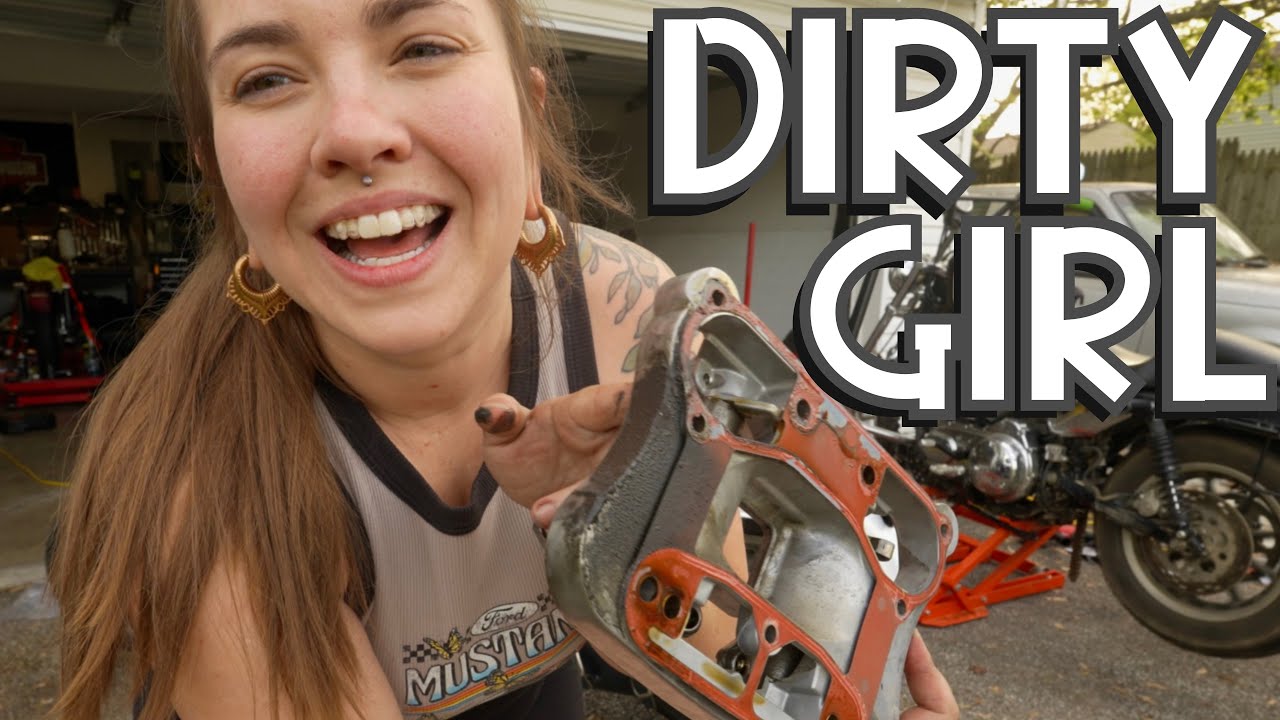 Biker babe takes her TOPS off!?!