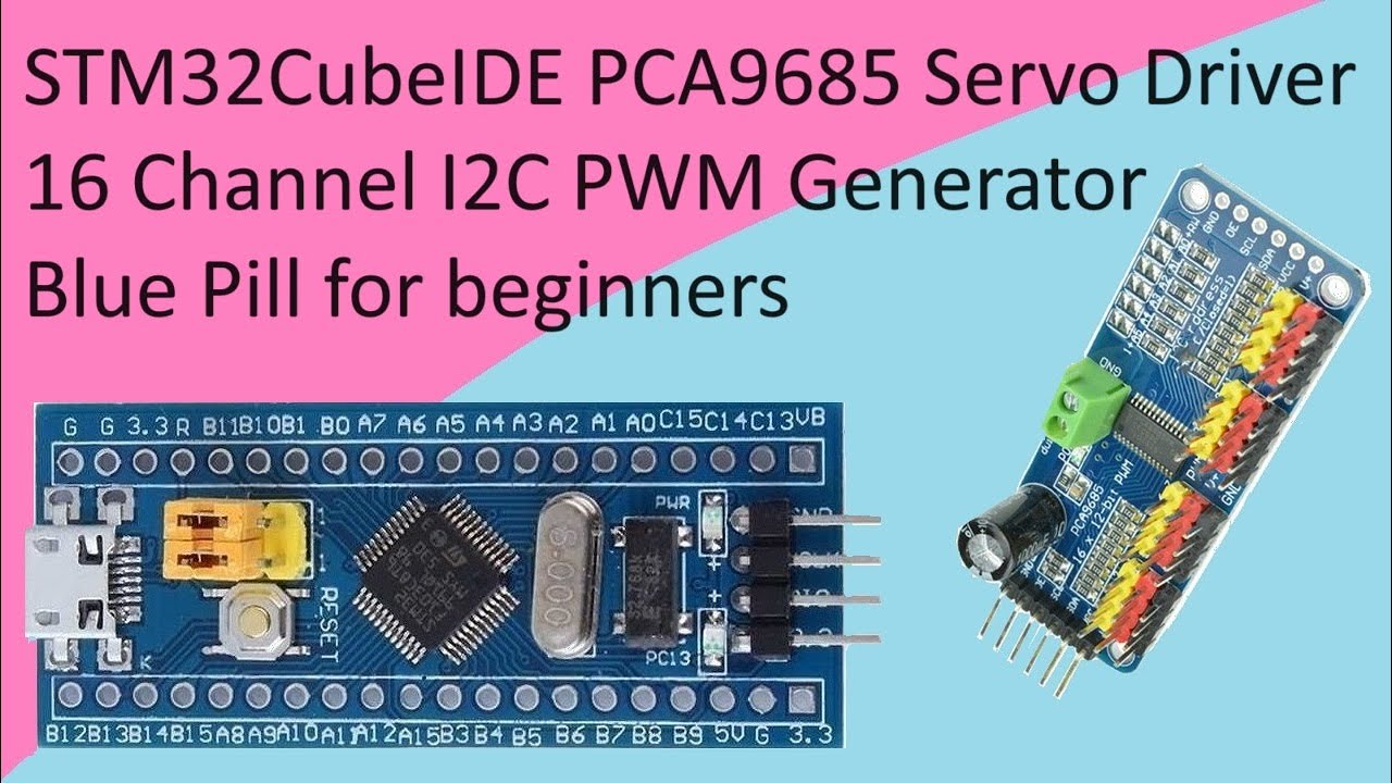 113. ШИМ-сервопривод STM32CubeIDE PCA9685 с микроконтроллером STM32 F103C8T6