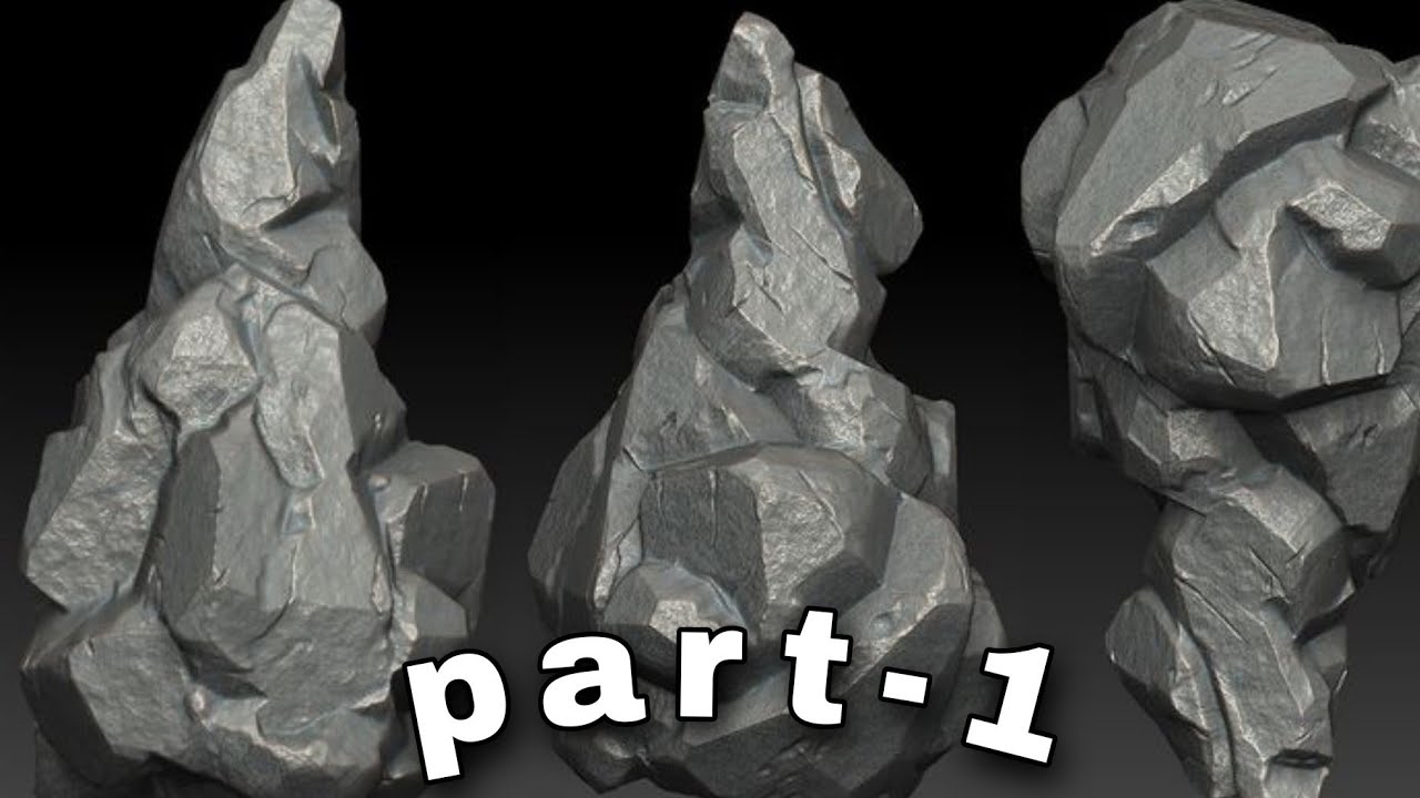 how to create rock in z brush || z brush || sculpting in z brush || rock model
