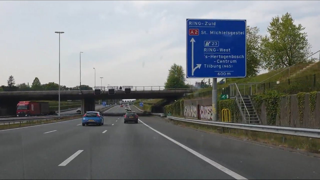 Dashcam Beelden Eindhoven:A2  Knooppunt Ekkersweijer  --》Knooppunt Vught --》Nabij 's-Hertogenbosch.
