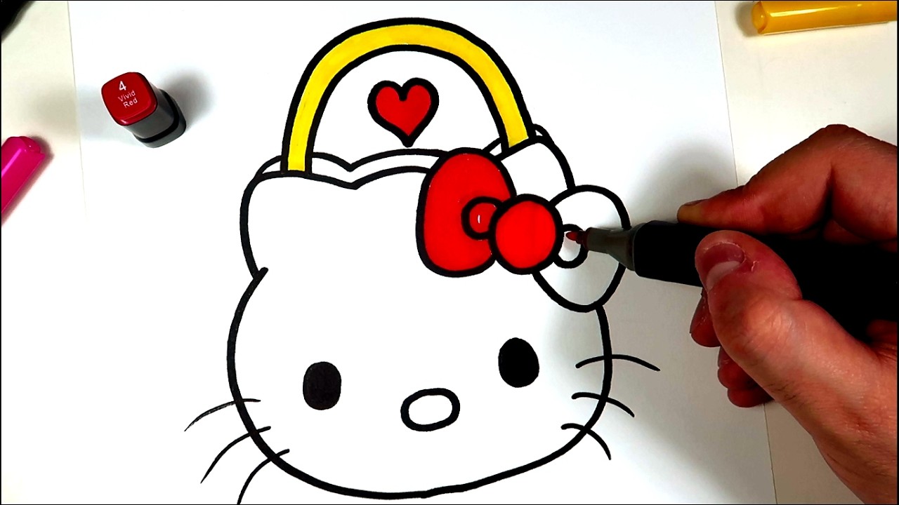 Cute Coloring Hello Kitty Bag  / ASMR ART