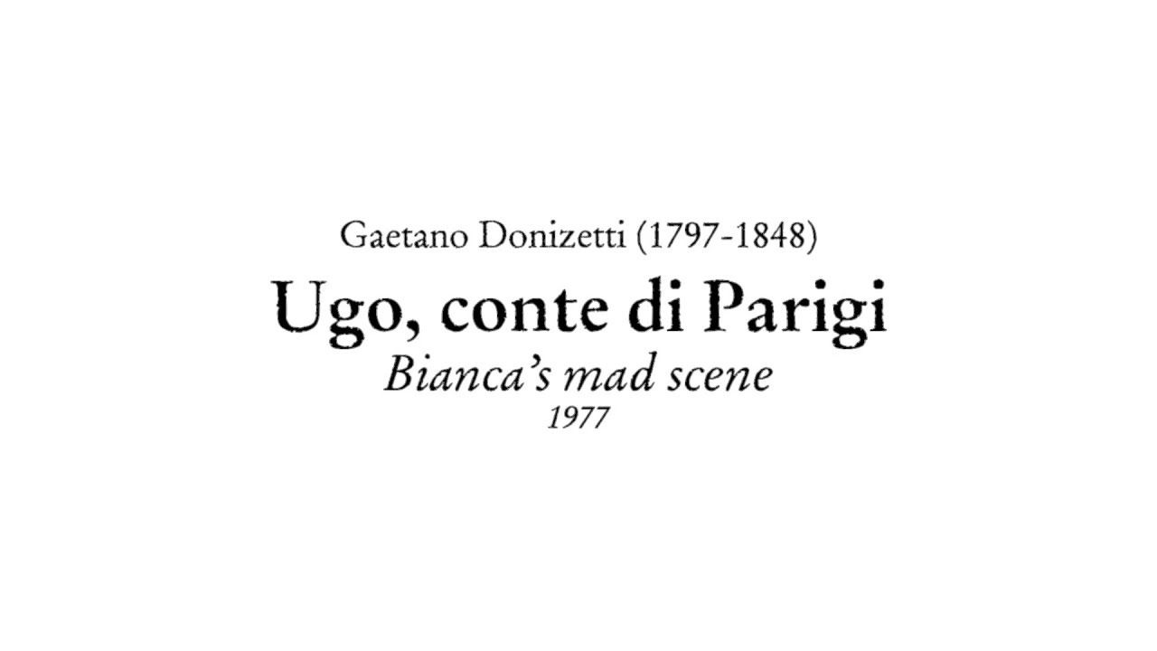 Janet Price - Donizetti: Ugo, conte di Parigi - Mad Scene (with score)