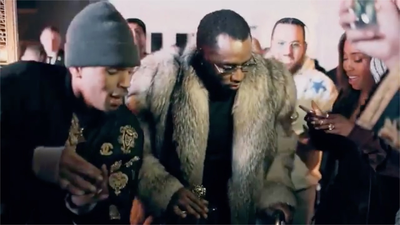 P Diddy throws a lit party on superbowl night at his mansion with a cinematic screen