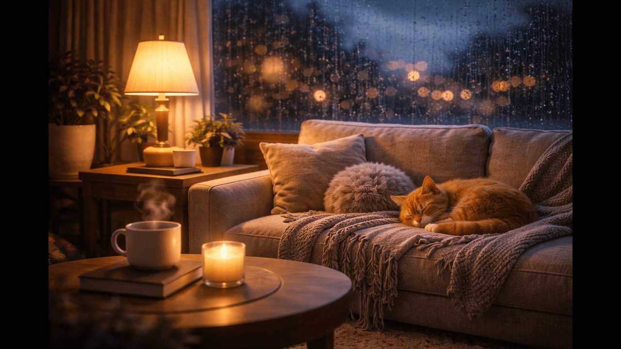 relaxing rain ambience 🌙 calm music to unwind and relax | live