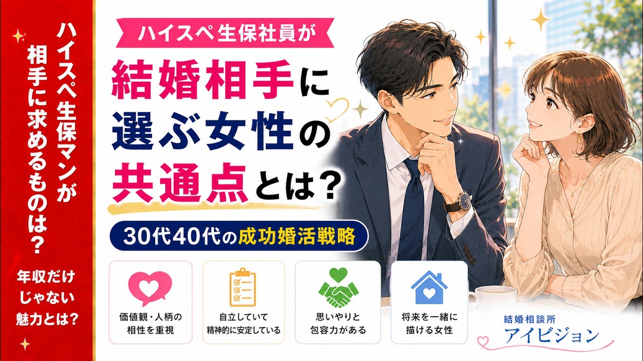 ハイスペ生保社員が結婚相手に選ぶ女性の共通点とは？30代40代の成功婚活戦略