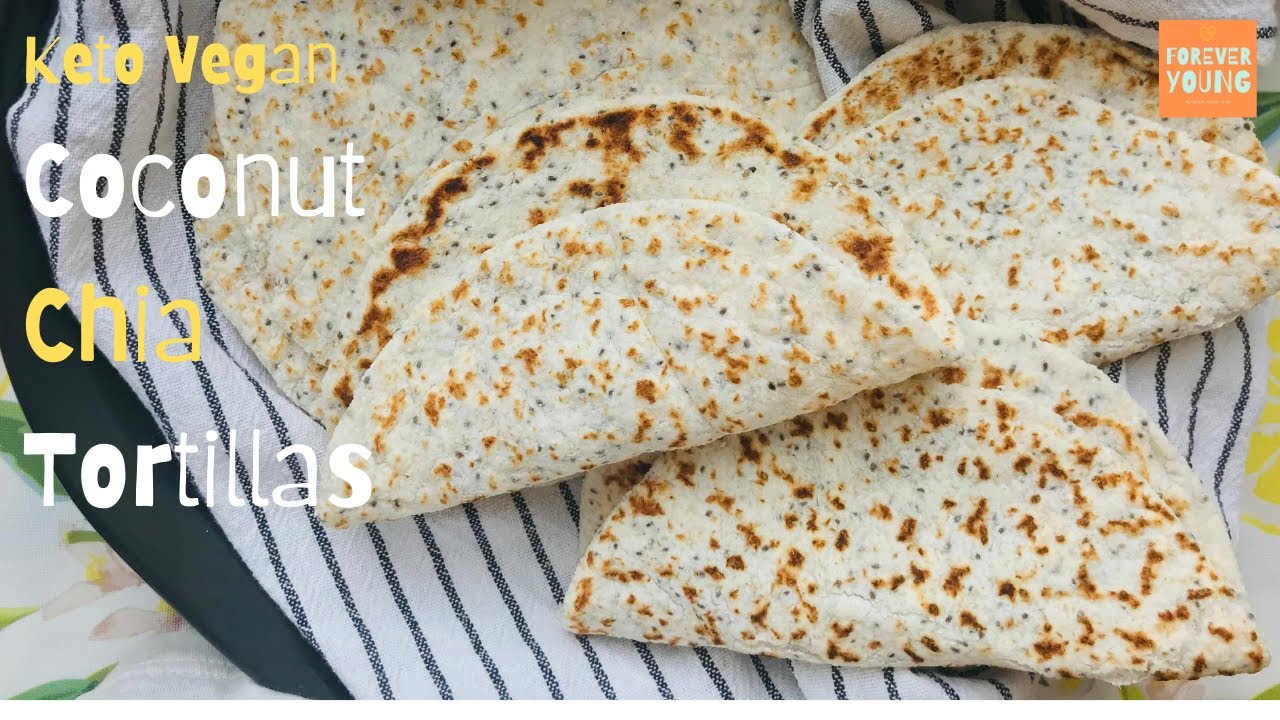 Keto (Vegan) Coconut Chia Tortillas🧡Nut-free & Gluten-free⎪Subtitles in🇺🇸🇮🇹🇩🇪🇯🇵