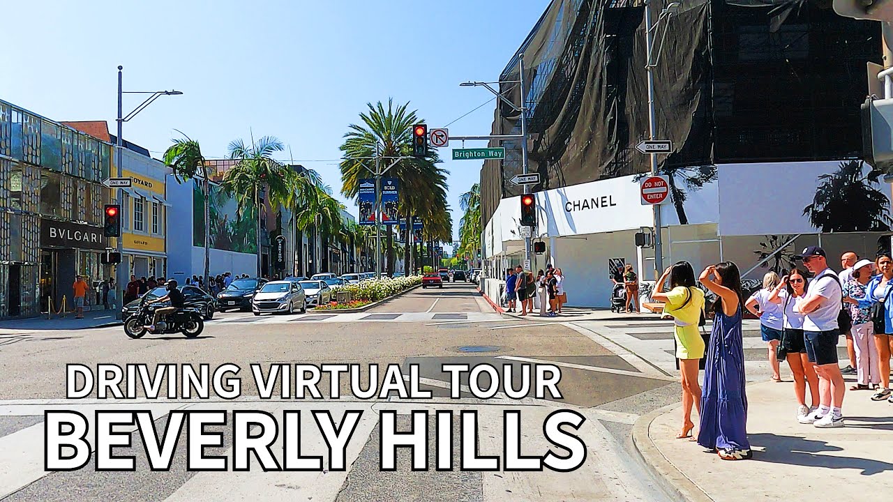 [4K] BEVERLY HILLS - Driving virtual tour Rodeo Drive, Los Angeles - California, USA - 4K