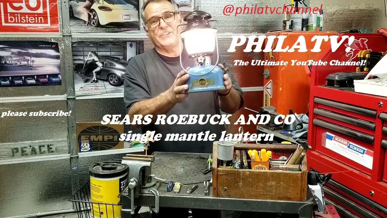VINTAGE SEARS & ROEBUCK SINGLE MANTLE LANTERN FIRE UP PHILA TV!