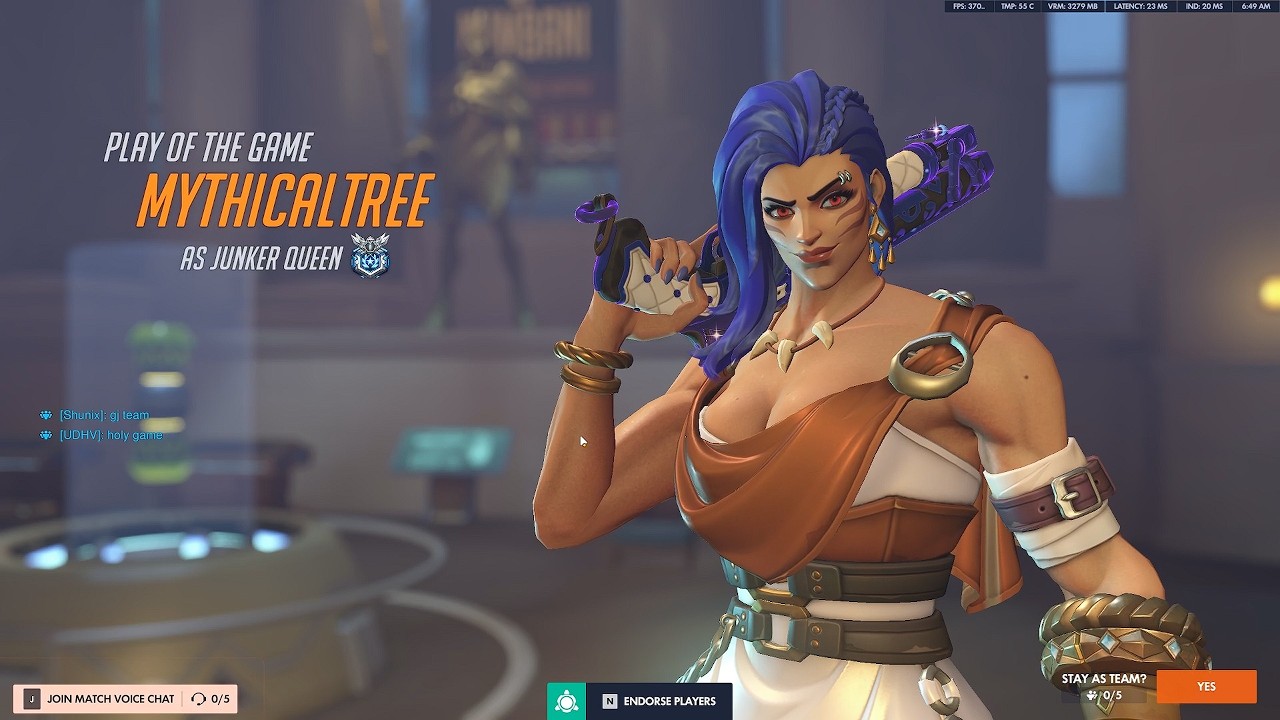 MIGHTY TOP 500 JUNKER QUEEN MAIN! 22K DMG! POTG! [ OVERWATCH SEASON 3 TOP 500 ]