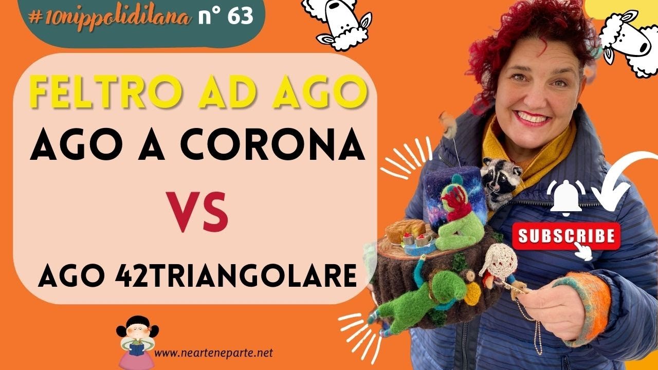 Confronto tra aghi per infeltrire: l'ago a corona e l'ago 42 triangolare