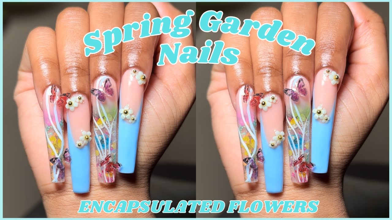 SPRING GARDEN POLYGEL NAILS 💐 Nail Tutorial