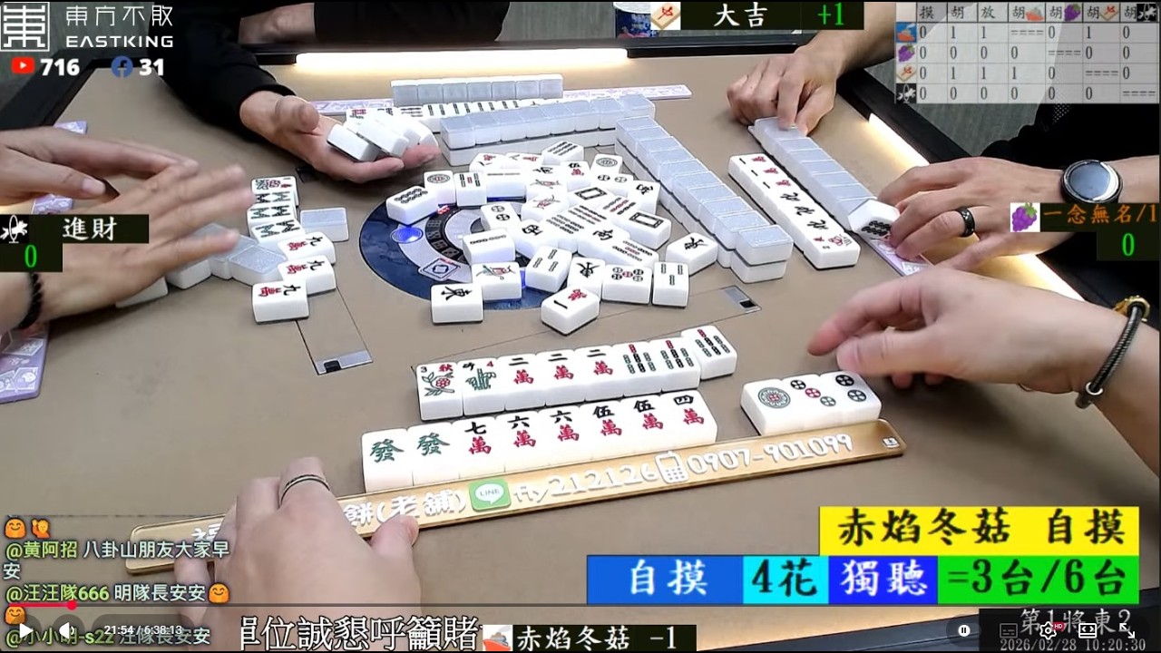 八卦山麻將 大吉 進財 一念無名 赤焰冬菇 260228早