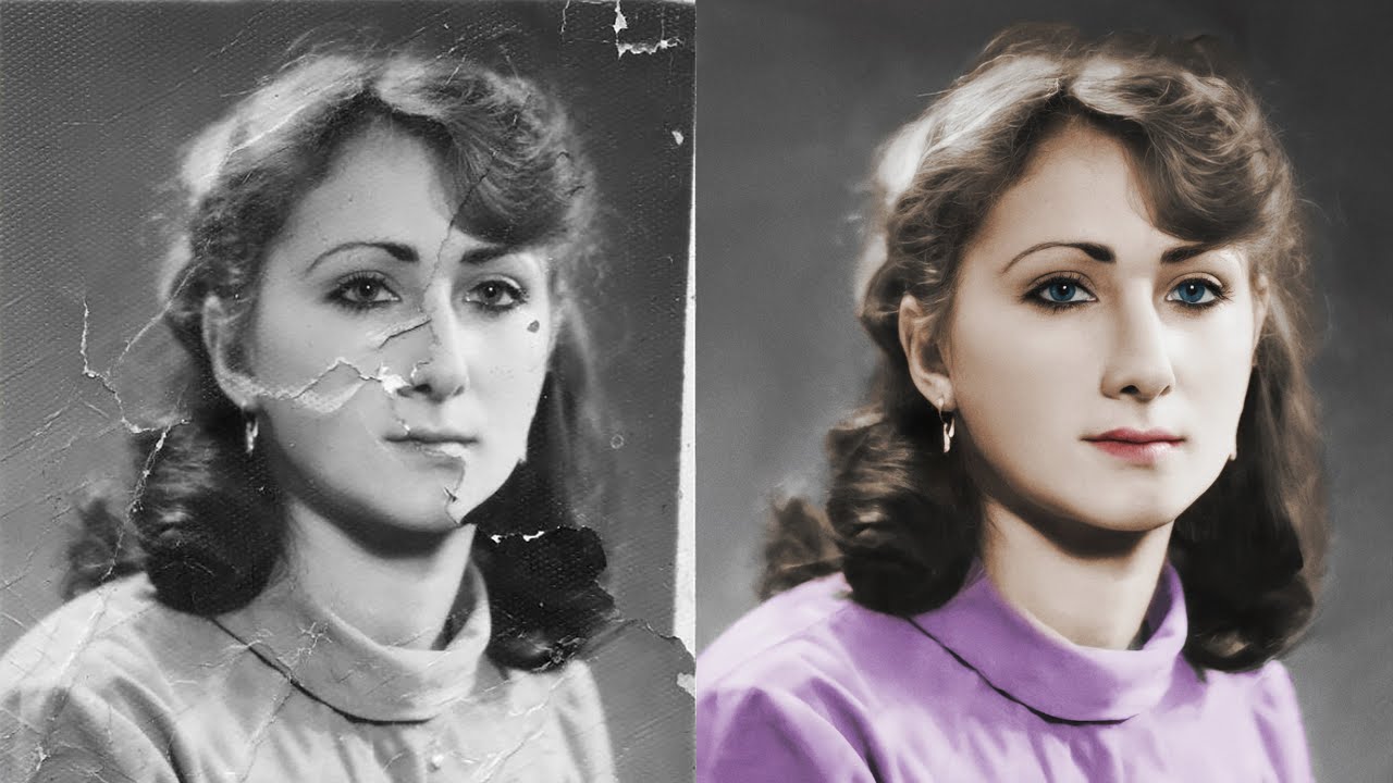 A magical transformation of an old photo. (accelerated restoration)