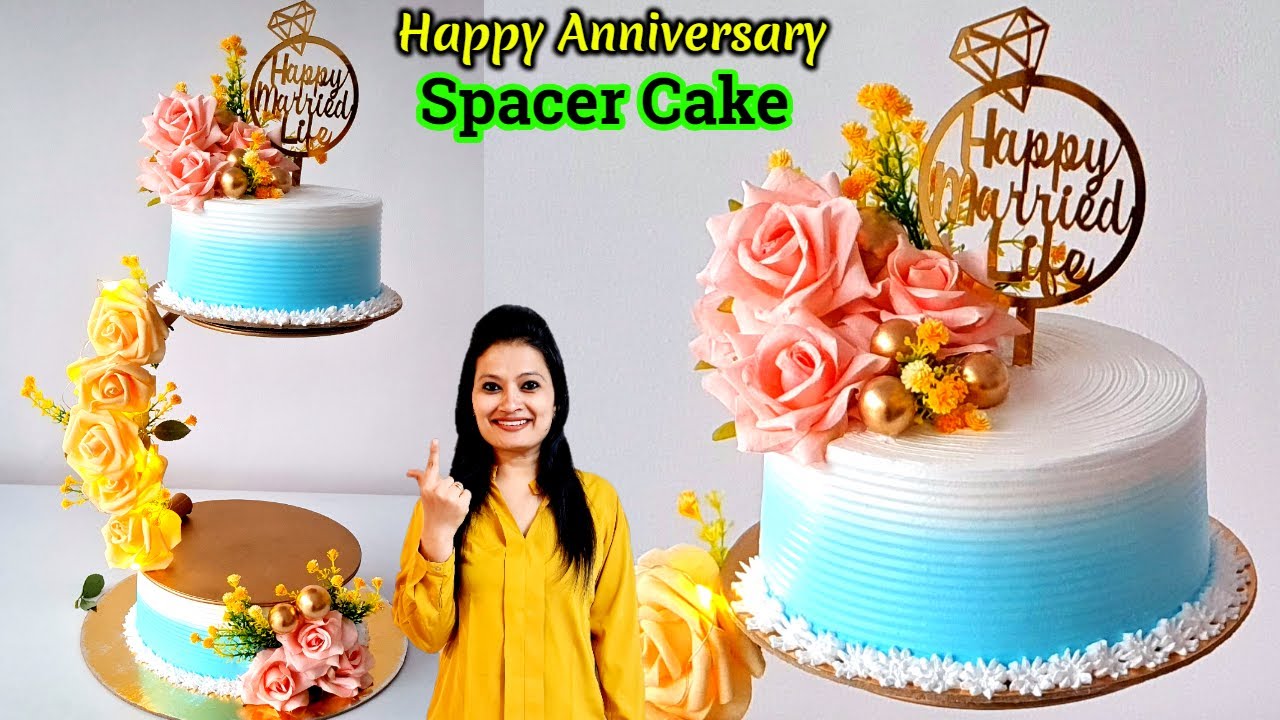 Rent पर stand देकर इतना बड़ा Spacer Tall Cake बनाया,अब तो Anniversary Partyमें सबको बस यही Cake चाहिए