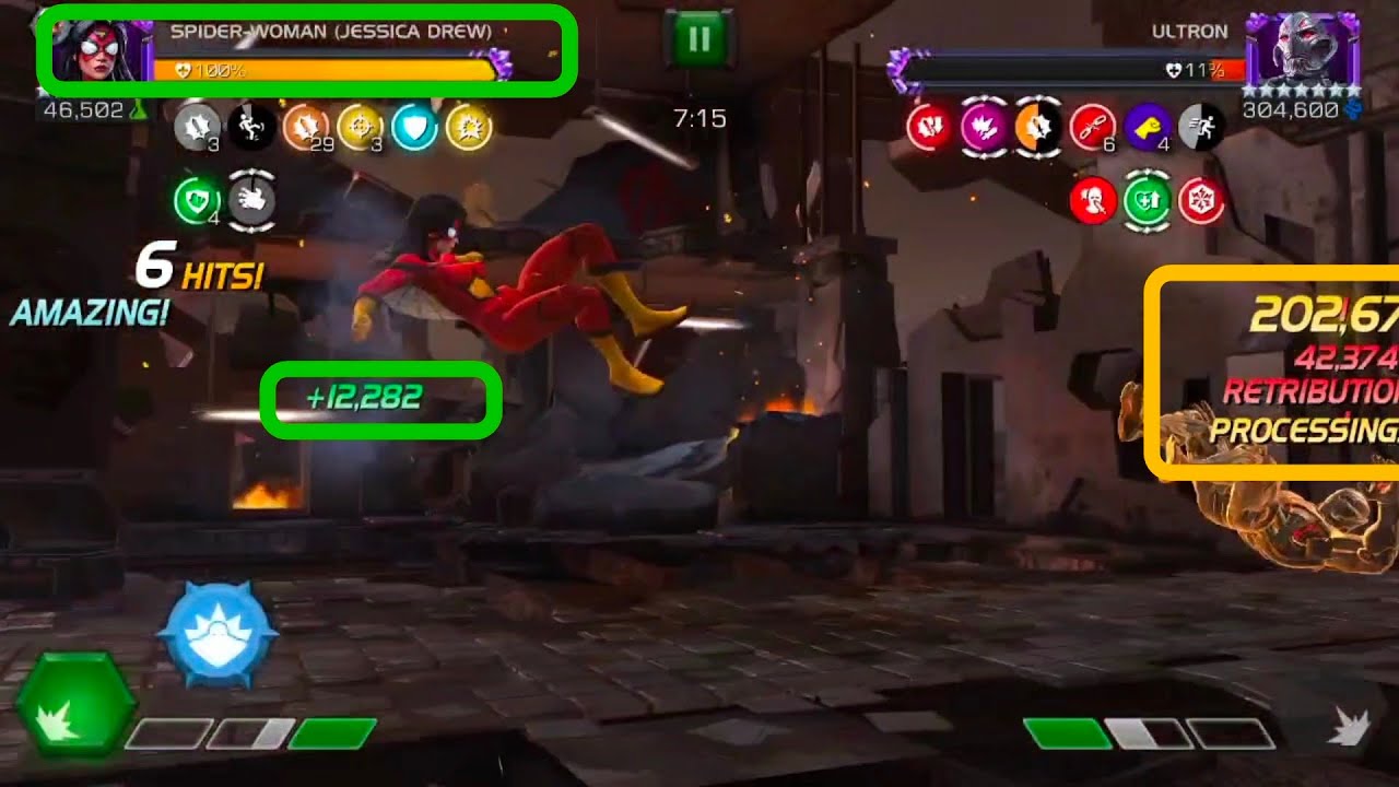 Mcoc Glitch Incursions, SW Jessica Drew solos zone 10-15 full run with buffs